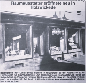 Zeitungsanzeige von 1994 zur Eröffnung des Ladenlokals in Holzwickede