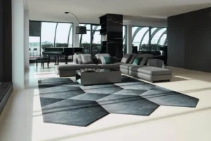 Designteppich von Jab Anstoetz mit geometrischem Muster – moderne Bodengestaltung von Bielitza Raumausstattung