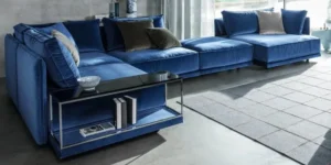 Neu bezogenes Sofa mit Stoff Jab Velluto – hochwertige Polsterarbeit von Bielitza Raumausstattung