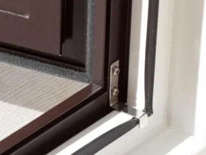 Nahaufnahme einer Montage – Insektenschutzgitter wird mit Z-Winkeln präzise fixiert